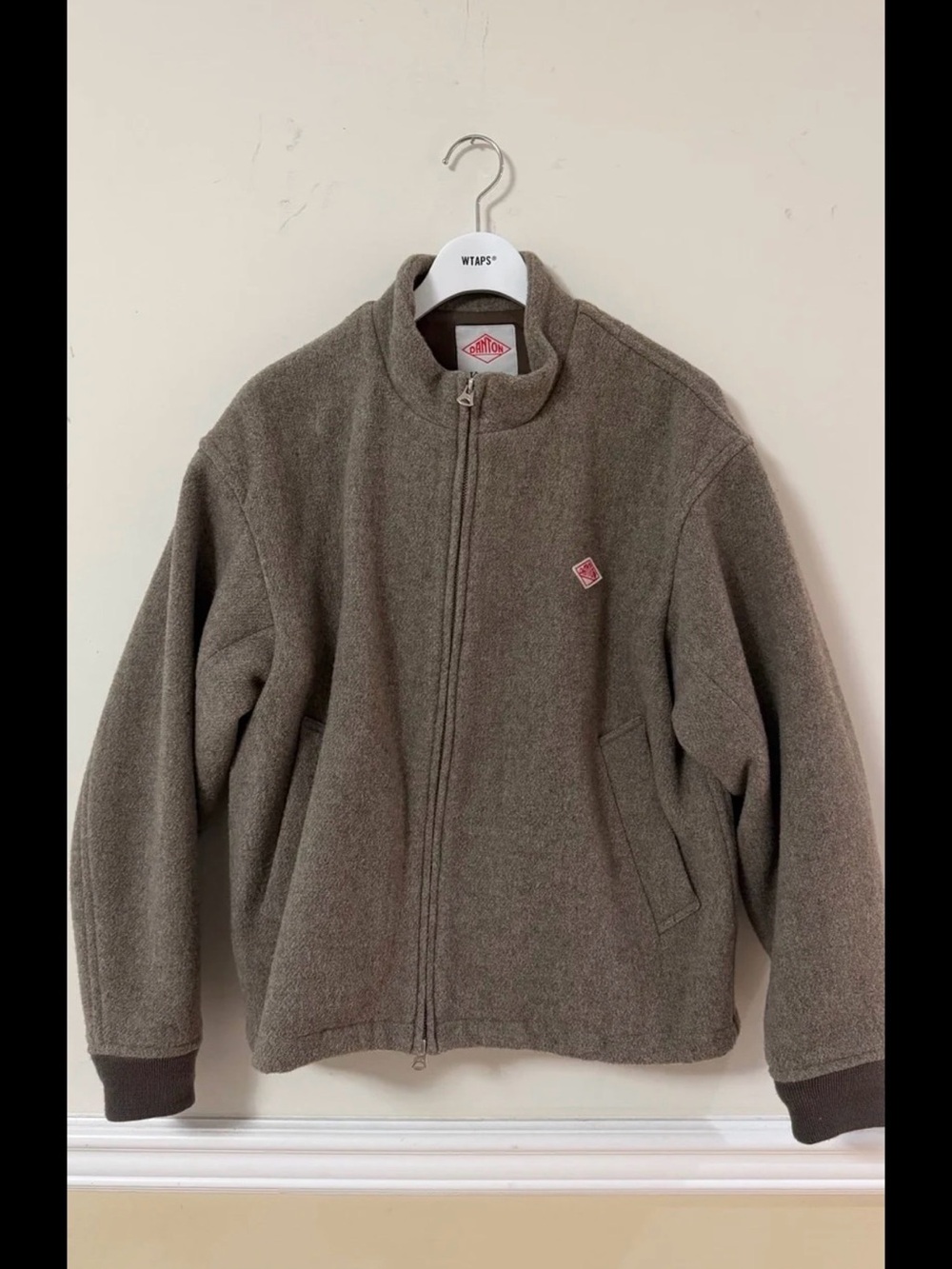 Men's Brown Full-Zip Fleece Bomber Jacket
